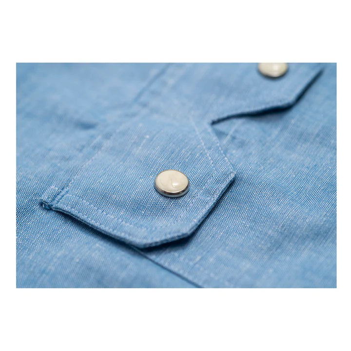 Heimat Cotton Hemp Chambray Shirt - Trail Blue