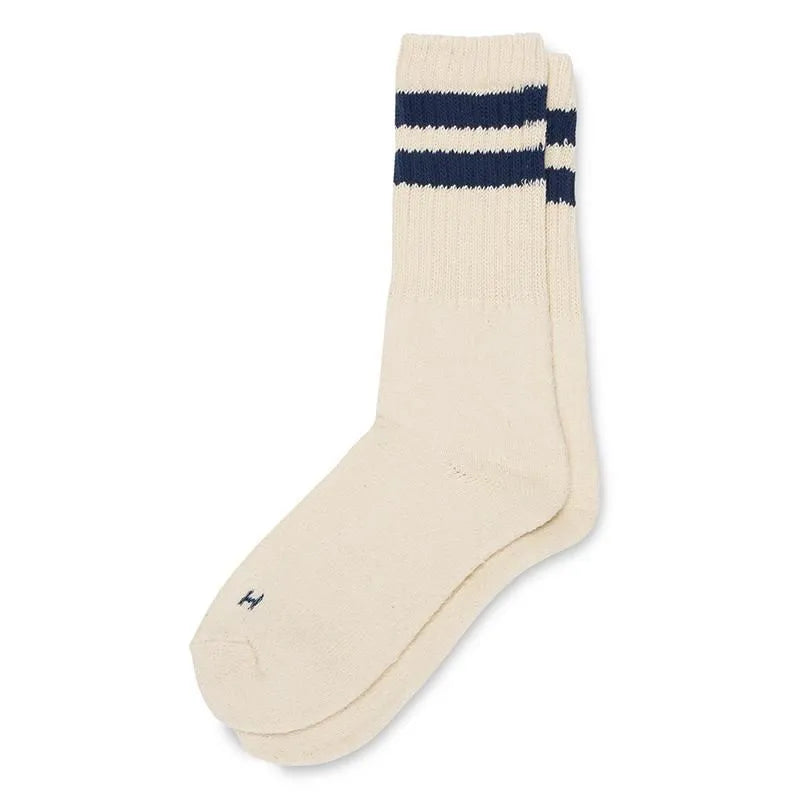 Healthknit Sinker Sock Striped 3 Pack Off White (Burgundy, Navy, Green)