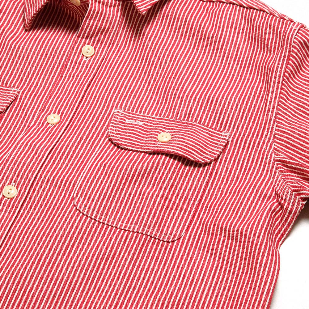 Sugar Cane - Red Hickory Stripe Work Shirt