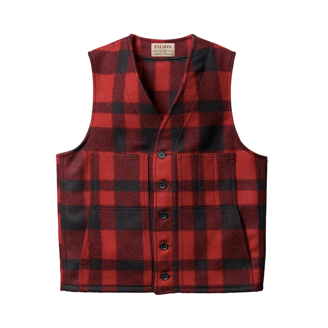 Filson Mackinaw Vest - Red and Black