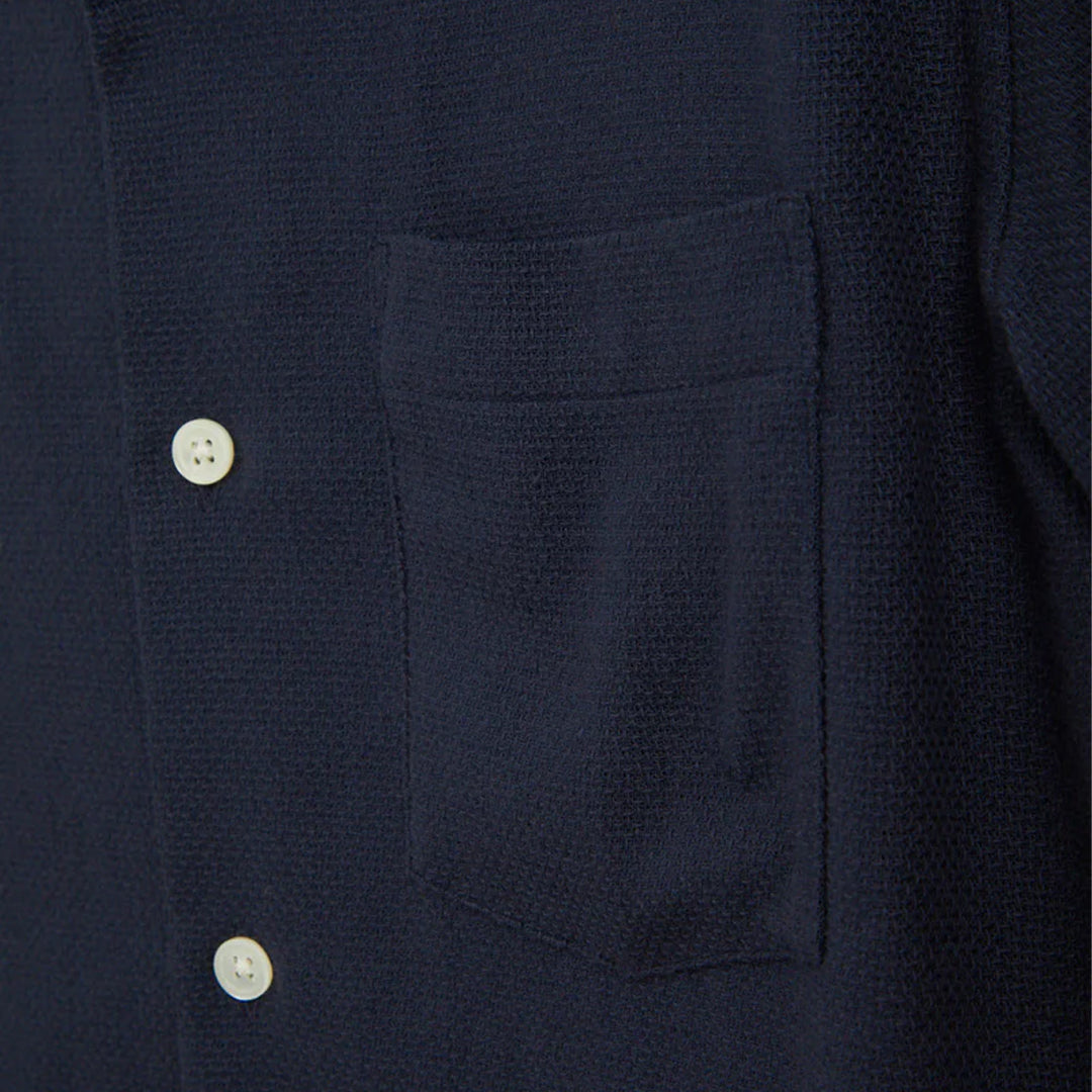 Portuguese Flannel Pique Shirt - Navy