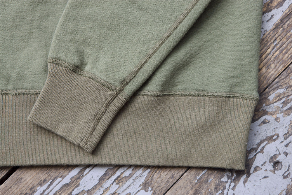 Buzz Rickson Olive Single-V Needle Sweatshirt | American Classics London