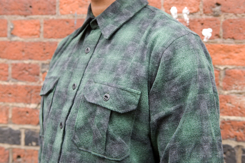 Indigofera ‘Walton’ Printed Cotton Check Green - SALE 35% OFF