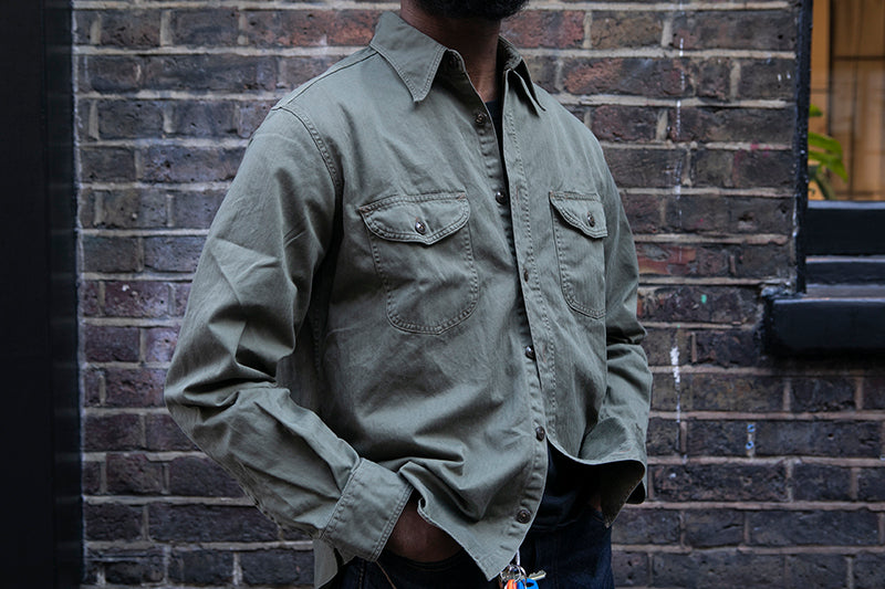 Buzz Rickson HBT Work Shirt Olive
