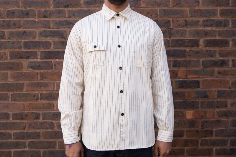 SUGAR CANE 8.5oz. WHITE WABASHWORK SHIRT