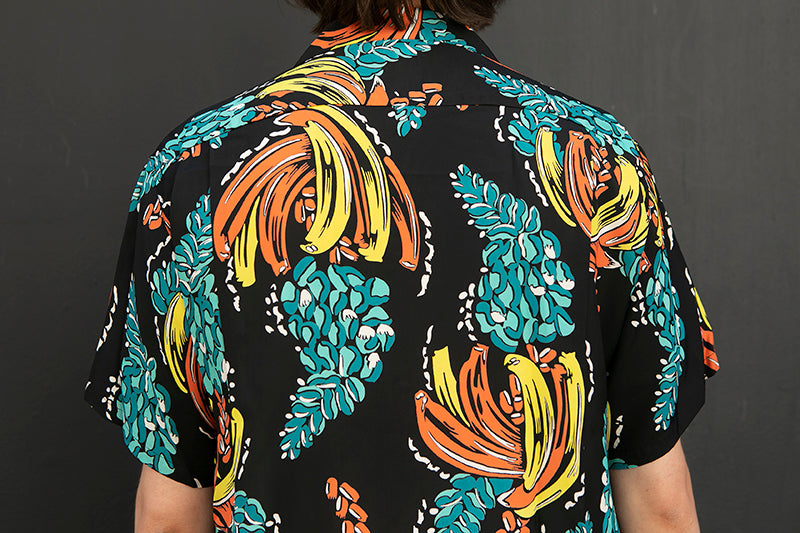 Sun Surf Hawaiian Shirt “Banana Harvest” Black