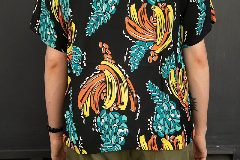 Sun Surf Hawaiian Shirt “Banana Harvest” Black