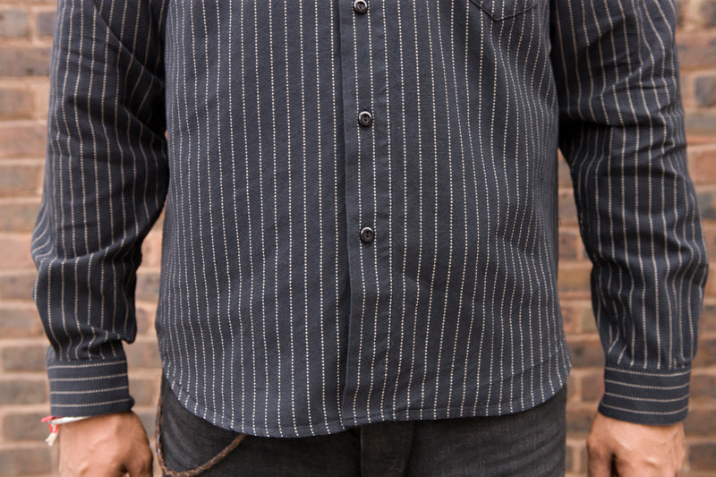 Indigofera ‘Fogerty’ Black Wabash Stripe Shirt - SALE 35% OFF