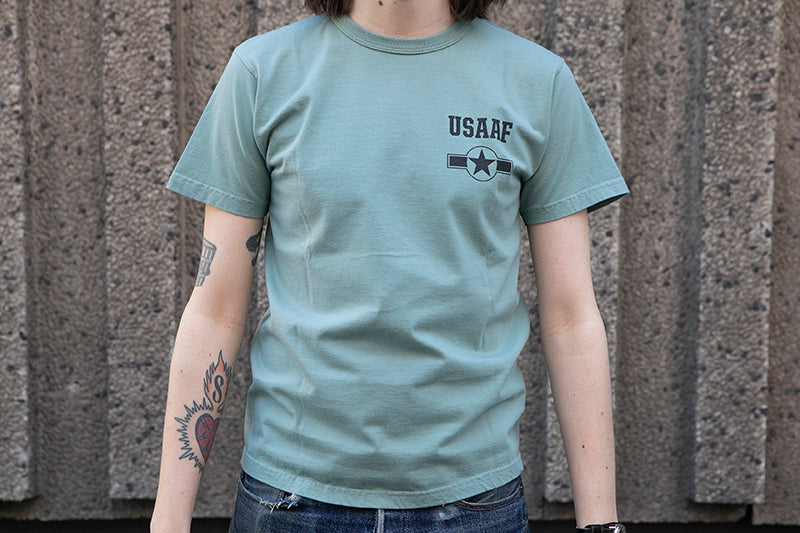 Buzz Rickson USAAF "Cocktail Hour" Pin-Up T-Shirt - Sage Green - SALE 35% OFF
