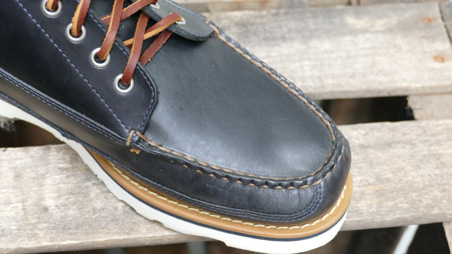 G.H.Bass Camp Moc Ranger III - Navy Pull Up Leather Boot