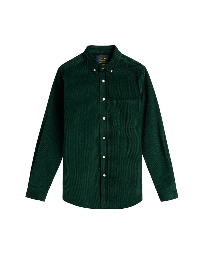 Portuguese Flannel Button Down Cord Shirt - Green