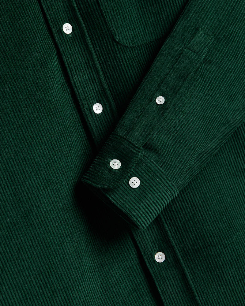 Portuguese Flannel Button Down Cord Shirt - Green