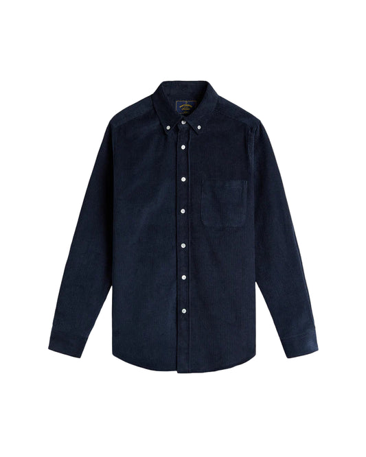 Portuguese Flannel Button Down Cord Shirt - Navy