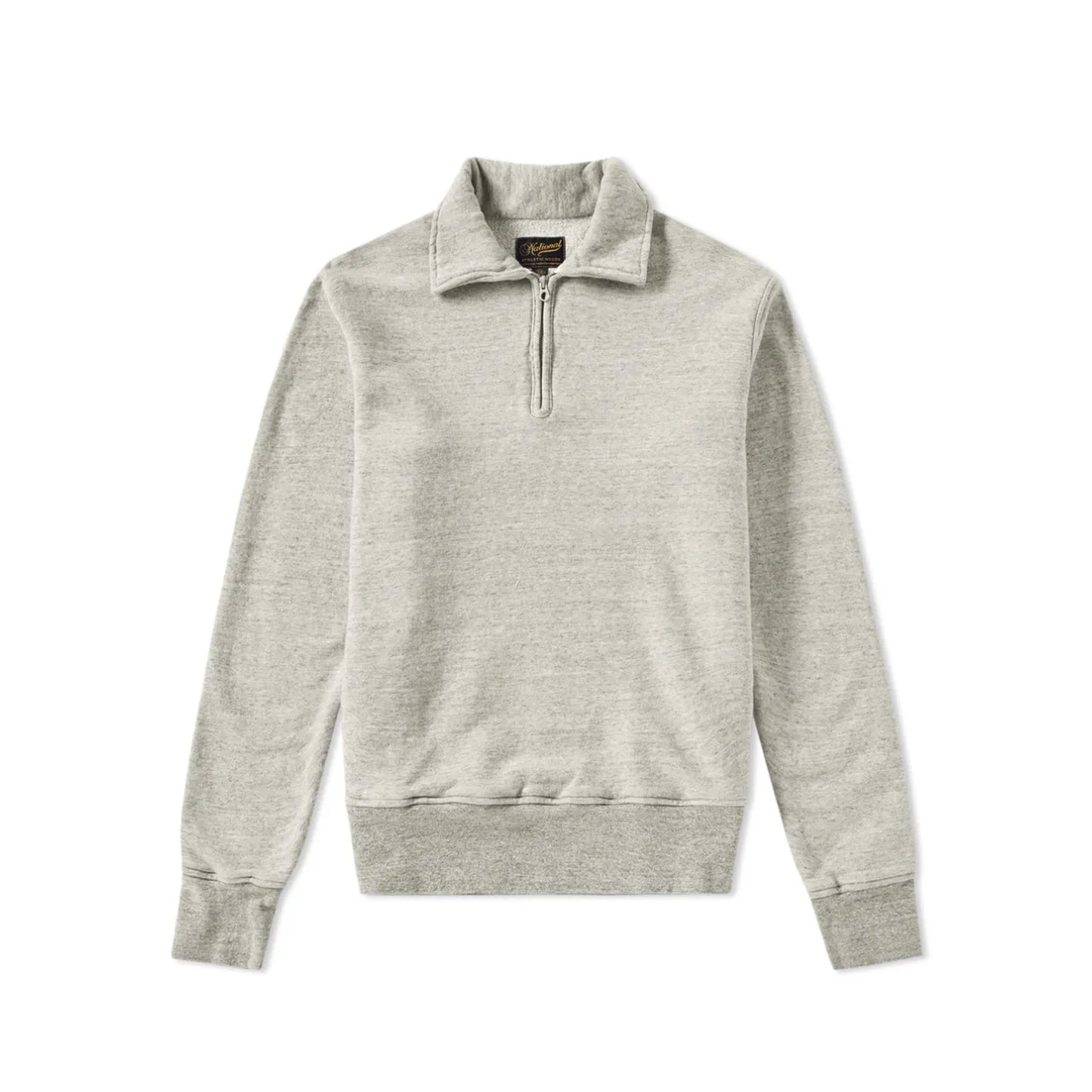 National Athletic 1/4 Zip Campus Sweat - Mid Grey - SALE 35% OFF