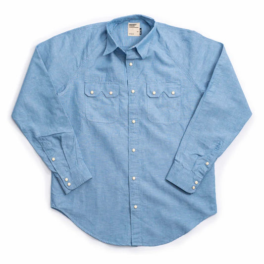 Heimat Cotton Hemp Chambray Shirt - Trail Blue