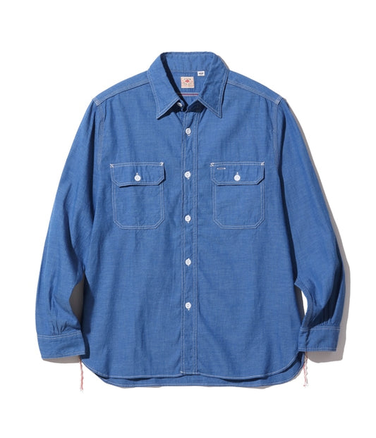 Sugar Cane Vat Dyed Chambray Workshirt - Blue