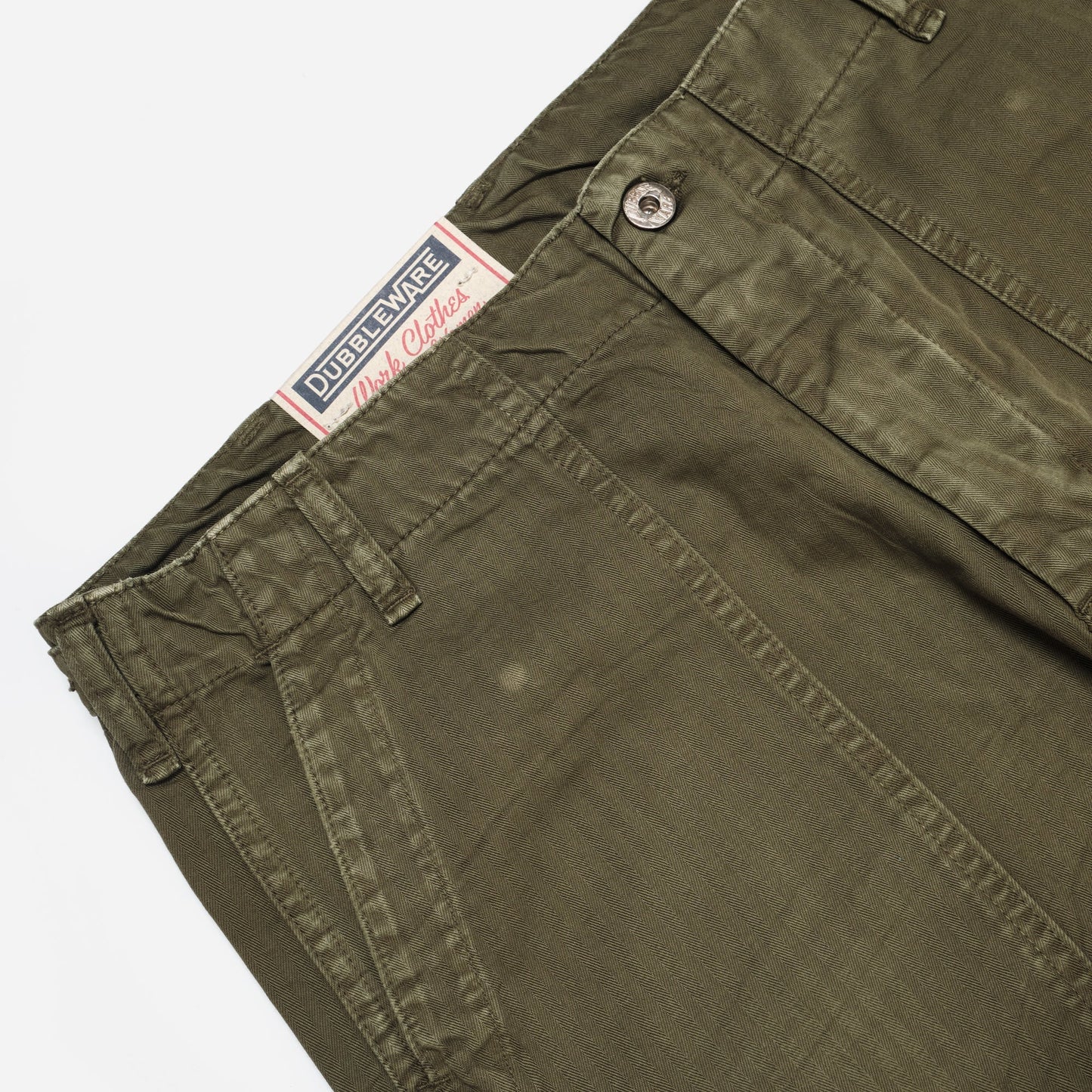 Dubbleware Herringbone Fatigue Pants - Military Green