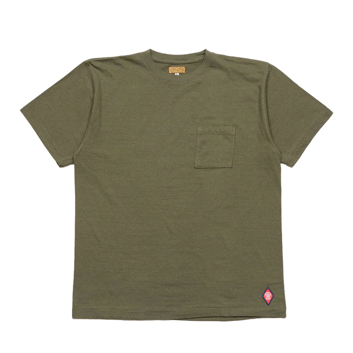 Dubbleware Crew Neck Pocket T-Shirt - Khaki Green - SALE 35% OFF