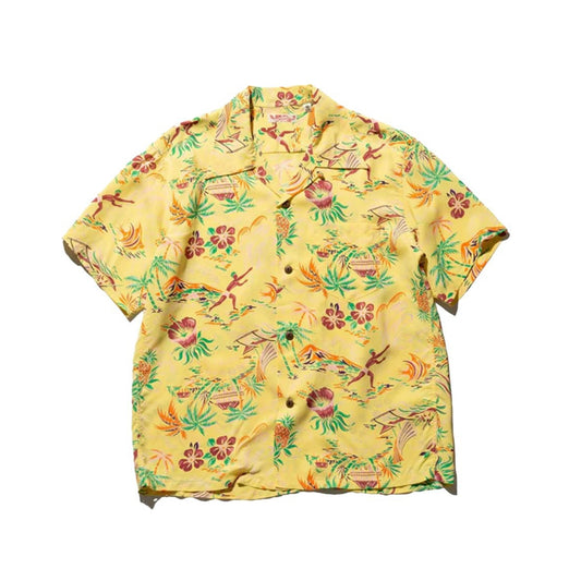 Sun Surf Hawaiian Shirt “Halekulani” Yellow