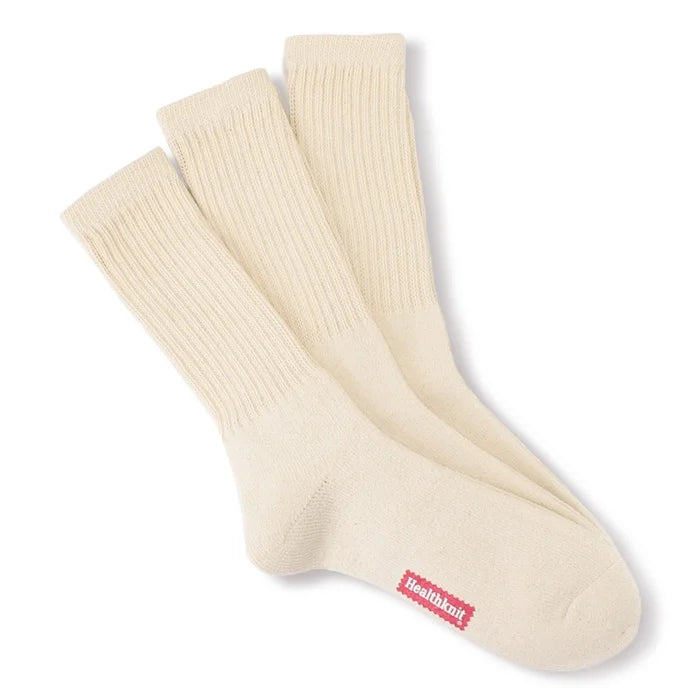 Healthknit Sinker Sock 3 Pack Off White