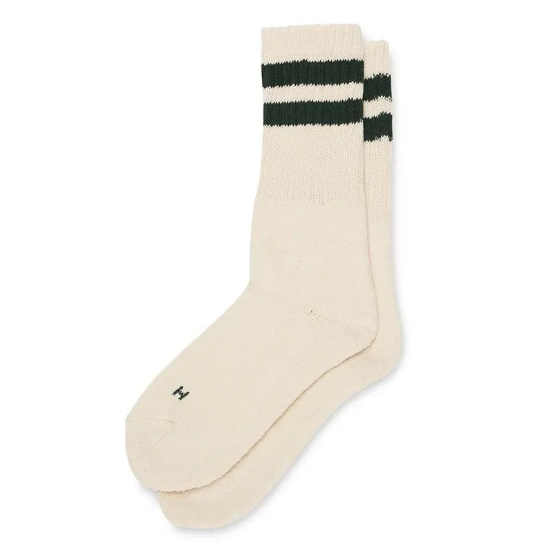 Healthknit Sinker Sock Striped 3 Pack Off White (Burgundy, Navy, Green)