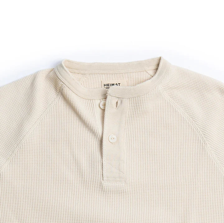 Heimat Cotton Henley T-Shirt - Seashell
