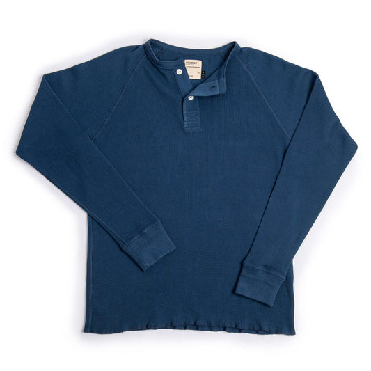Heimat Cotton Henley T-Shirt - Ink
