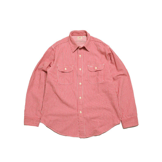 Sugar Cane - Red Hickory Stripe Work Shirt
