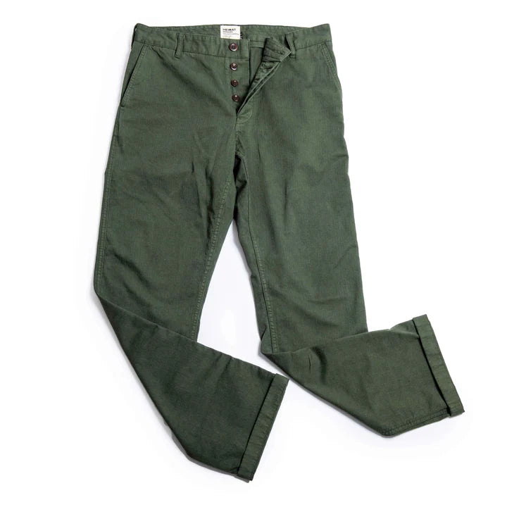 Heimat Journey Pant - Herringbone Cotton - Military Green