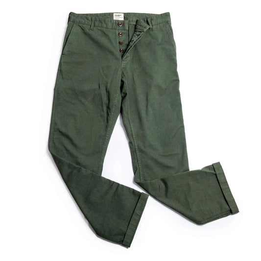 Heimat Journey Pant - Herringbone Cotton - Military Green