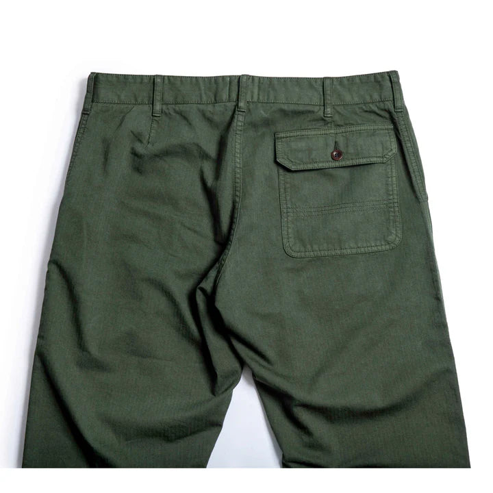 Heimat Journey Pant - Herringbone Cotton - Military Green