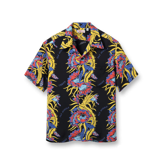 Sun Surf Hawaiian Shirt “Pua Mohala” Black