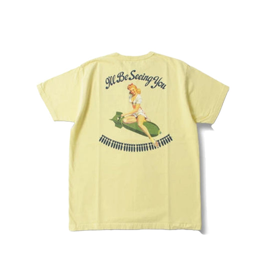 Buzz Rickson "I'll be seeing you" Pin-Up T-Shirt - Yellow - SALE 35% OFF