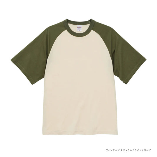 United Athle - Raglan T-Shirt 5.6OZ - Vintage Natural/Light Olive