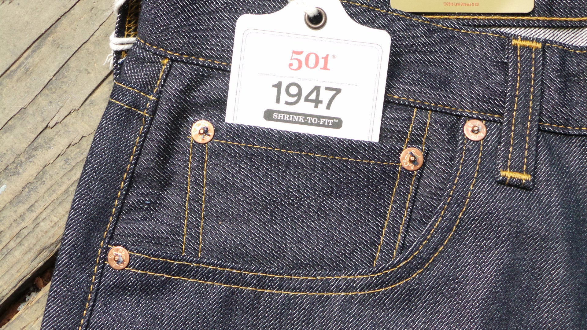 1947 501® Original Fit Selvedge Men's Jeans - Dark Wash