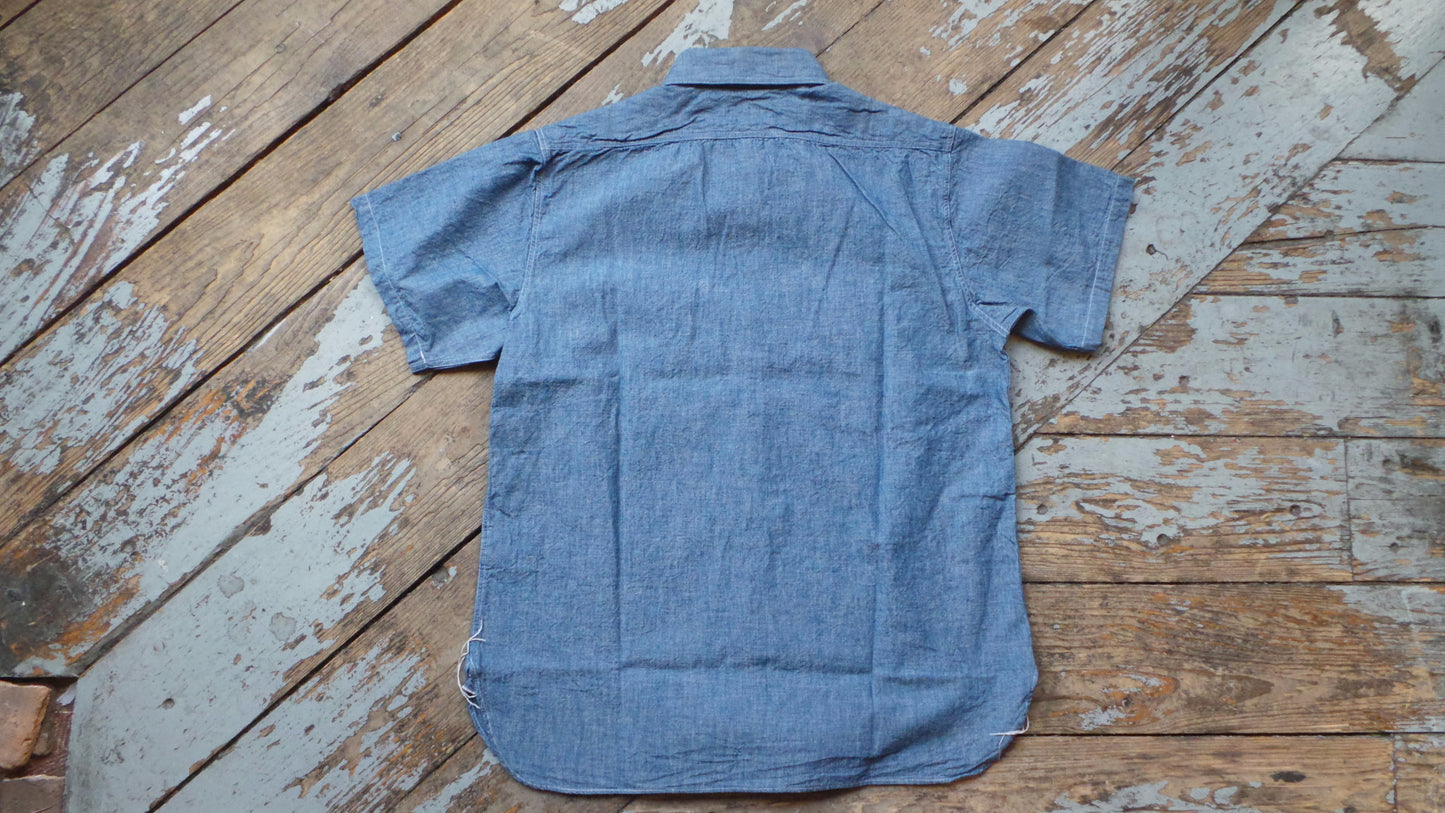 Buzz Rickson Short Sleeve Blue Chambray Shirt