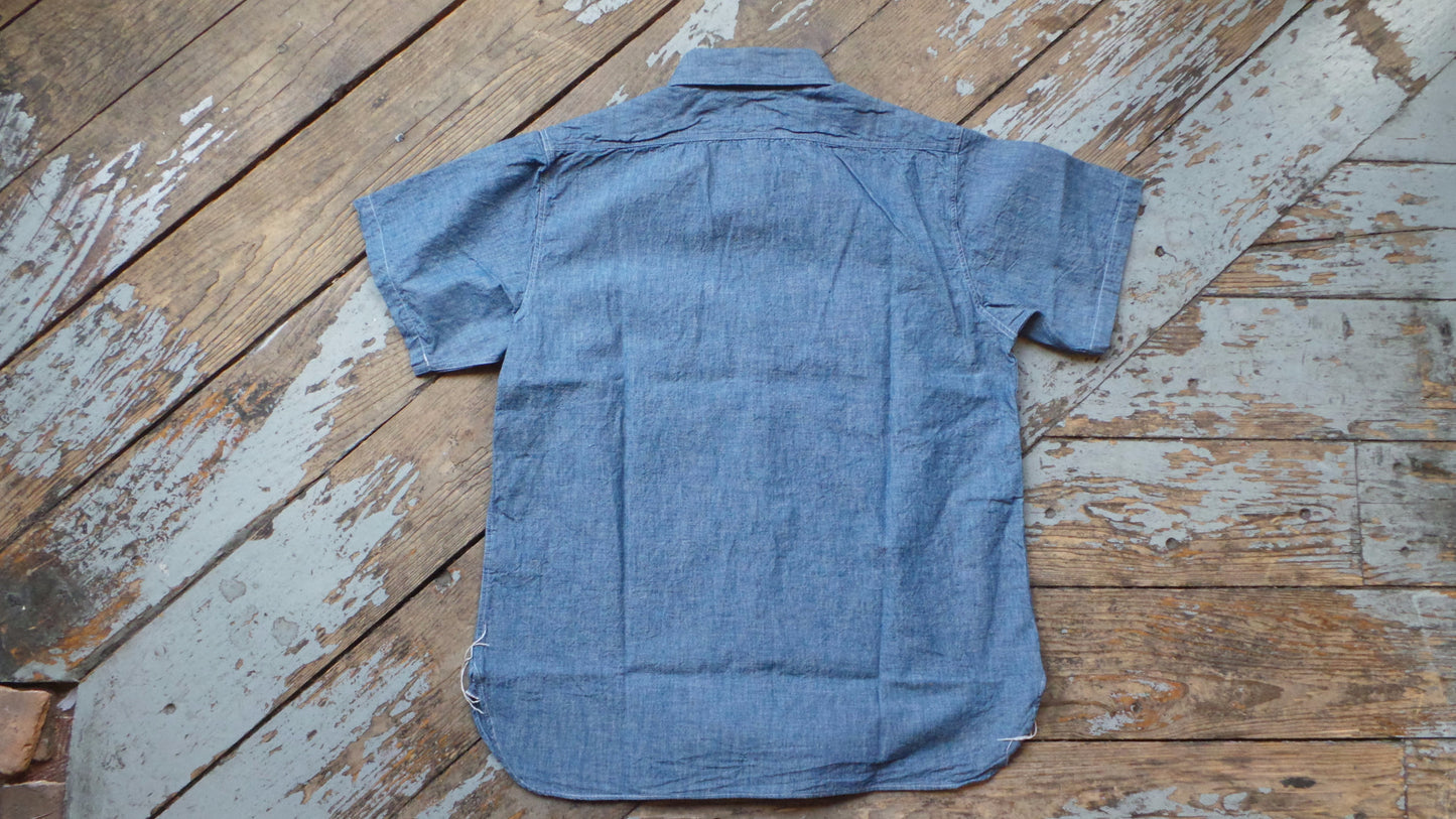 Buzz Rickson Short Sleeve Blue Chambray Shirt
