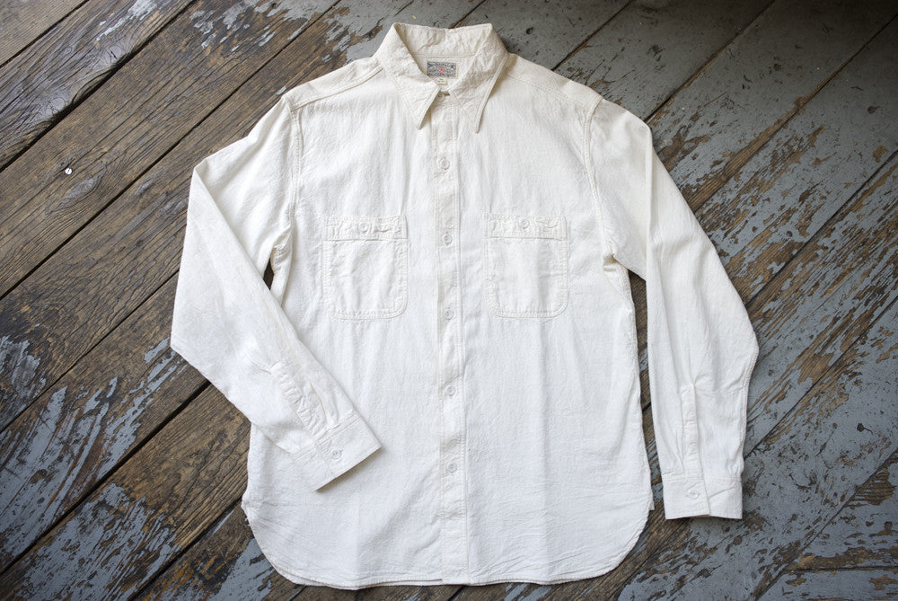 Buzz Rickson White Chambray Shirt | American Classics London