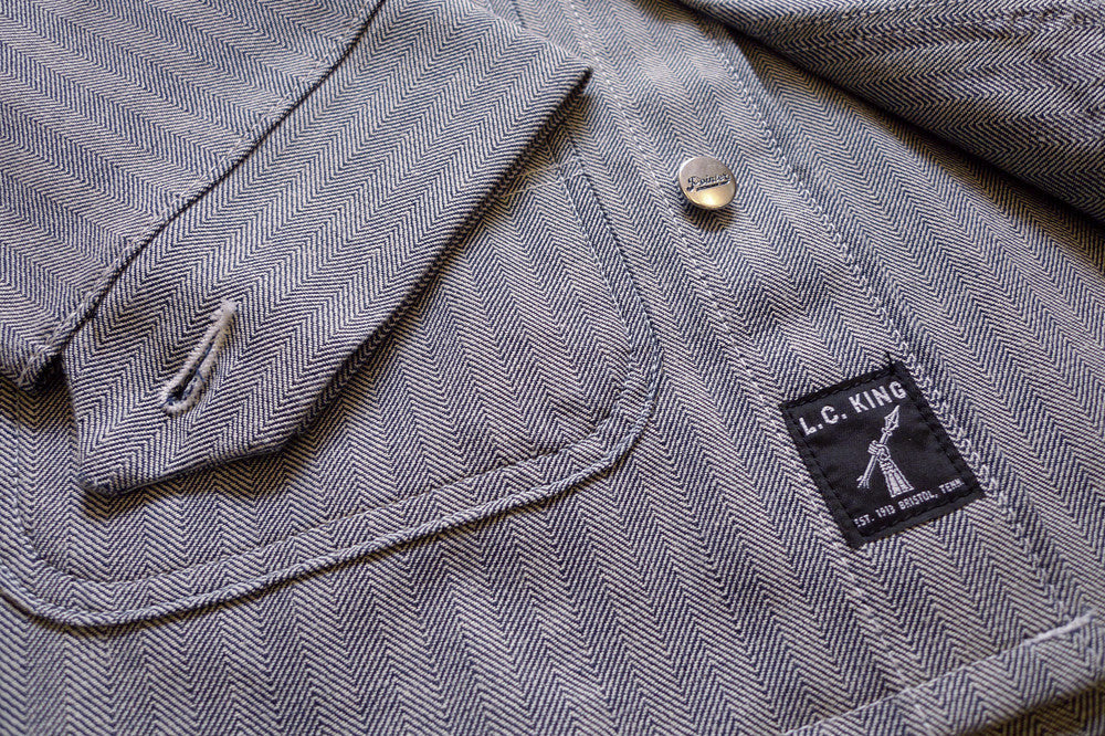 Pointer Brand Fisher Stripe Grey Cotton Coat | American Classics London