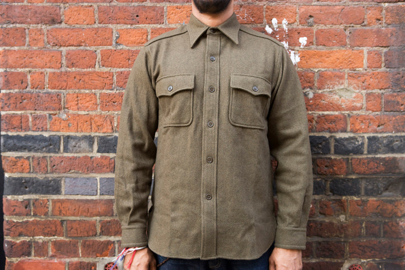 Buzz Rickson Wool Flight Shirt - Olive – American Classics London
