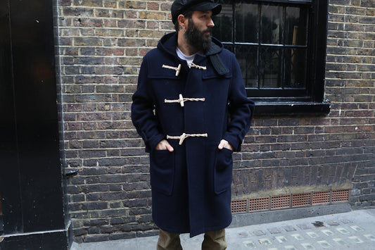 Gloverall Monty Duffle Coat Navy