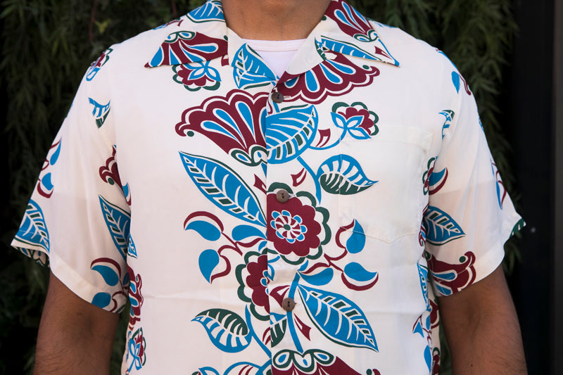 Sun Surf Hawaiian Shirt “Hawaiian Ivy” Off White