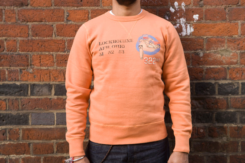 Buzz Rickson ‘LOCKBOURNE AFB, OHIO’ Single-V Needle Sweatshirt - Washed Orange