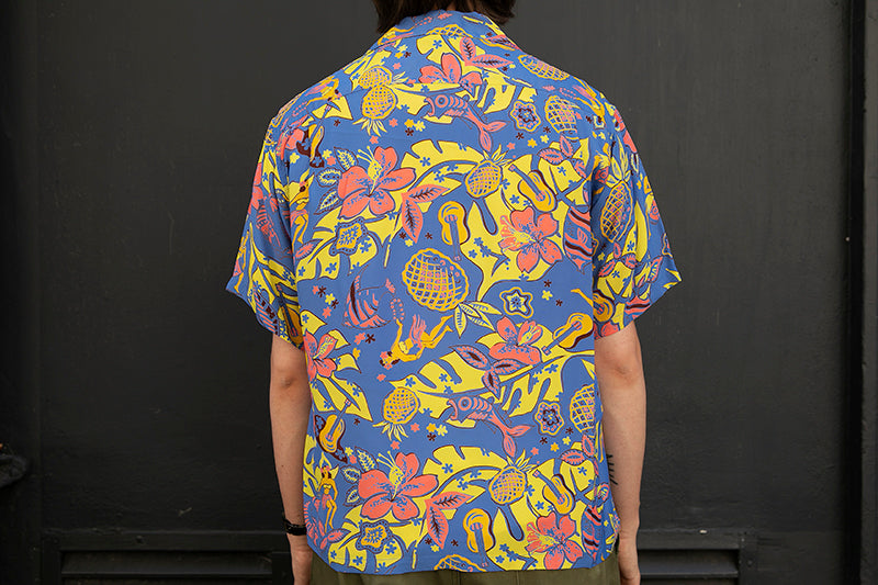 Sun Surf Hawaiian Shirt “Time to Luau” Blue