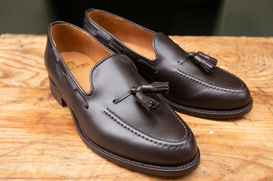 Sanders Finchley Tassel Loafer - Dark Brown Calf