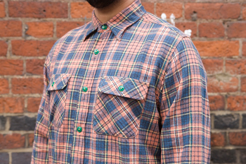 Sugar Cane ‘Fiction Romance’ Flannel Lining Check Workshirt - Pink