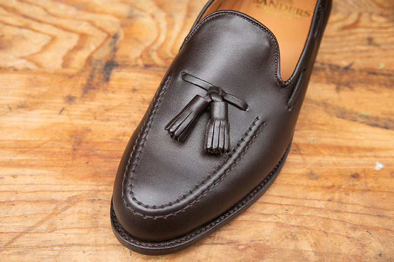 Sanders Finchley Tassel Loafer - Dark Brown Calf - SALE