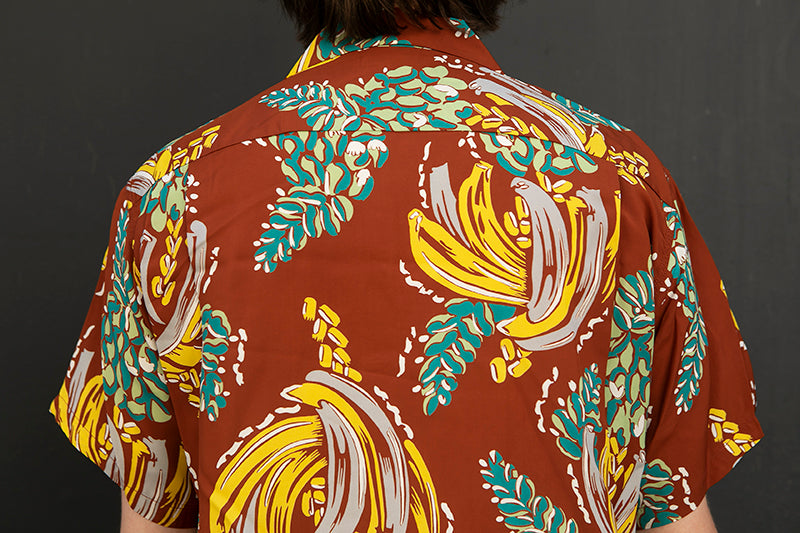 Sun Surf Hawaiian Shirt “Banana Harvest” Brown