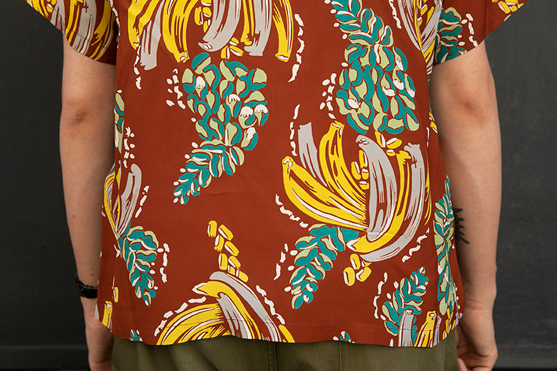 Sun Surf Hawaiian Shirt “Banana Harvest” Brown