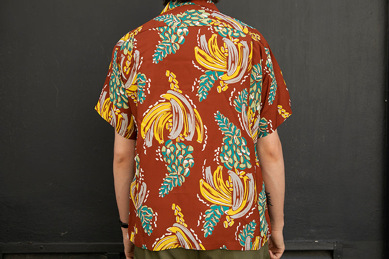 Sun Surf Hawaiian Shirt “Banana Harvest” Brown